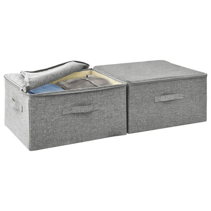 Aufbewahrungsboxen 2 Stk. Stoff 43x34x23 cm Grau - Pazzar.ch