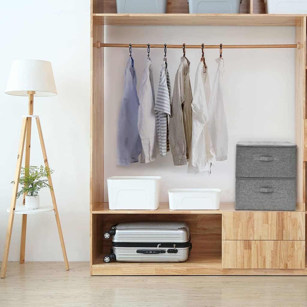 Aufbewahrungsboxen 2 Stk. Stoff 43x34x23 cm Grau - Pazzar.ch