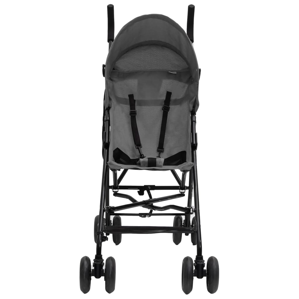 Kinderwagen Hellgrau und Schwarz Stahl - Pazzar.ch