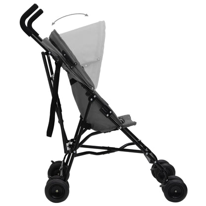 Kinderwagen Hellgrau und Schwarz Stahl - Pazzar.ch