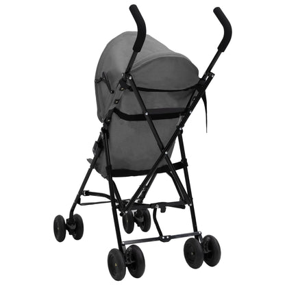 Kinderwagen Hellgrau und Schwarz Stahl - Pazzar.ch