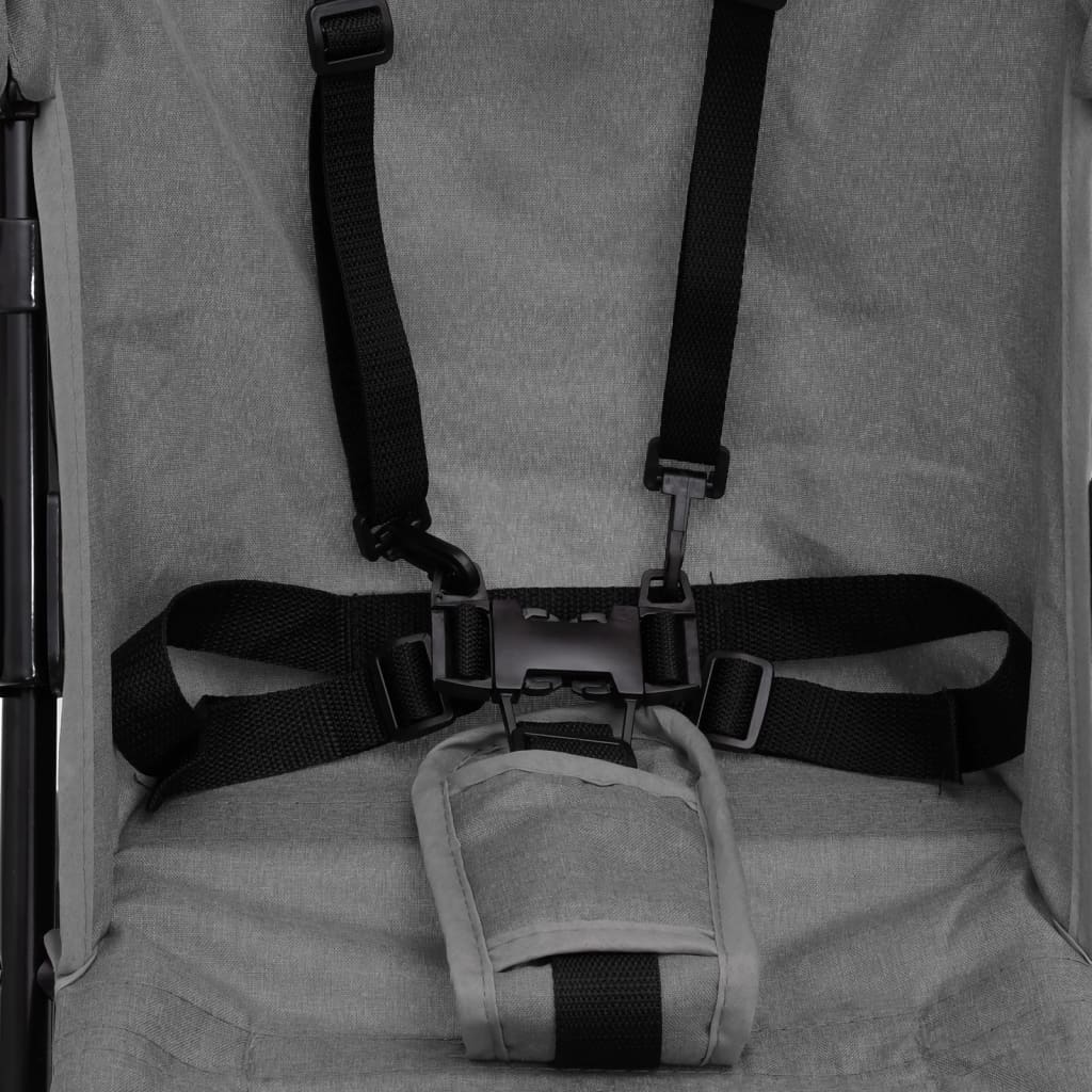 Kinderwagen Hellgrau und Schwarz Stahl - Pazzar.ch