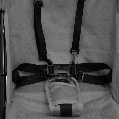 Kinderwagen Hellgrau und Schwarz Stahl - Pazzar.ch