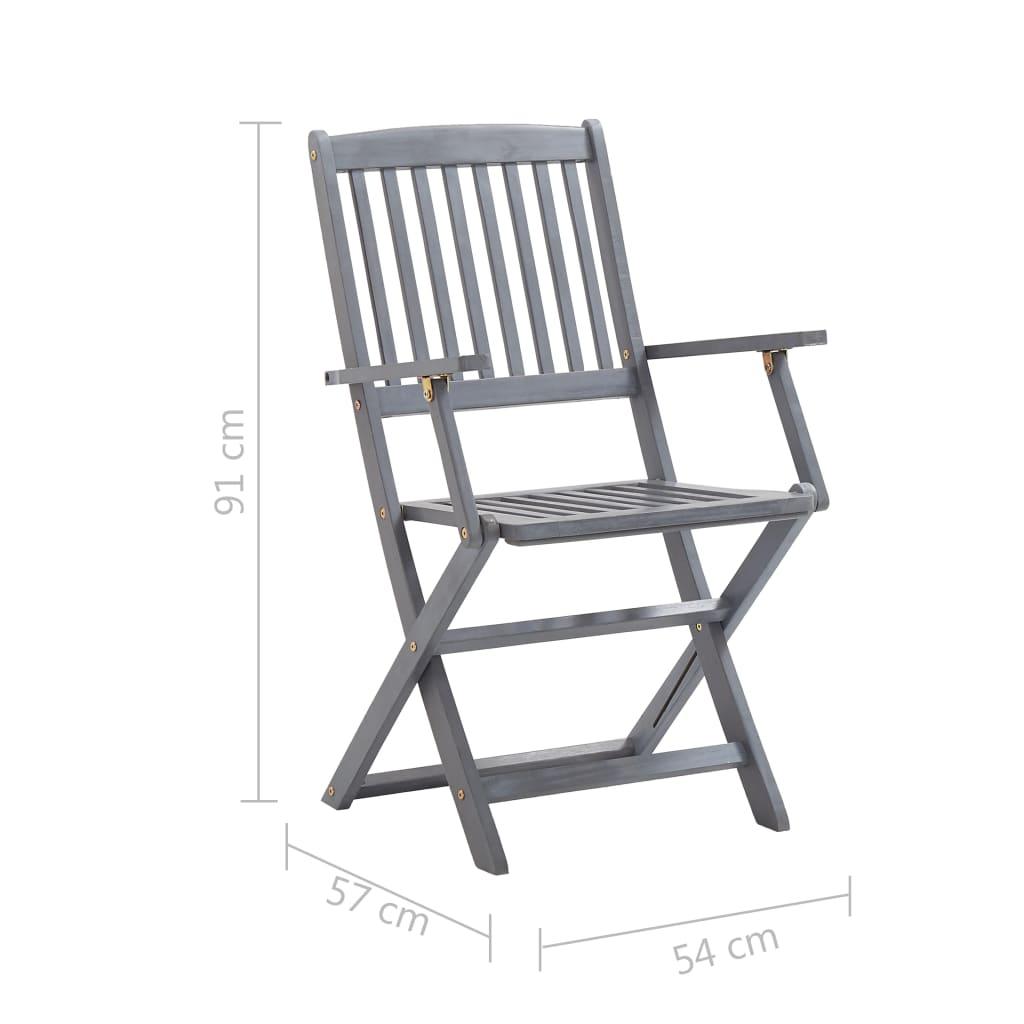 Klappbare Gartenstühle 8 Stk. mit Kissen Massivholz Akazie - Pazzar.ch