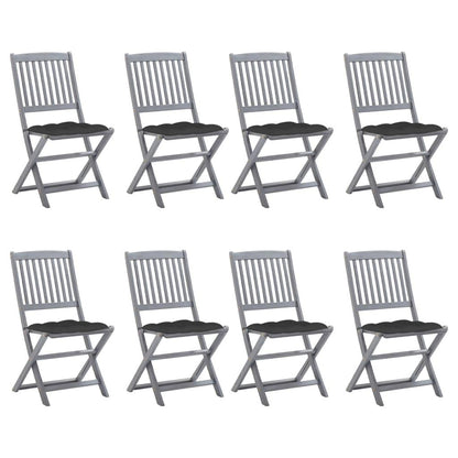 Klappbare Gartenstühle 8 Stk. mit Kissen Massivholz Akazie - Pazzar.ch