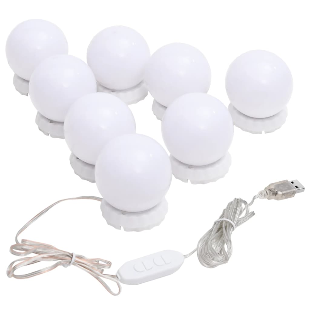 Spiegelleuchte mit 8 LED-Glühbirnen Warmweiß und Kaltweiß - Pazzar.ch