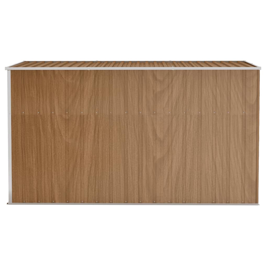 Wand-Geräteschuppen Braun 118x288x178 cm Verzinkter Stahl