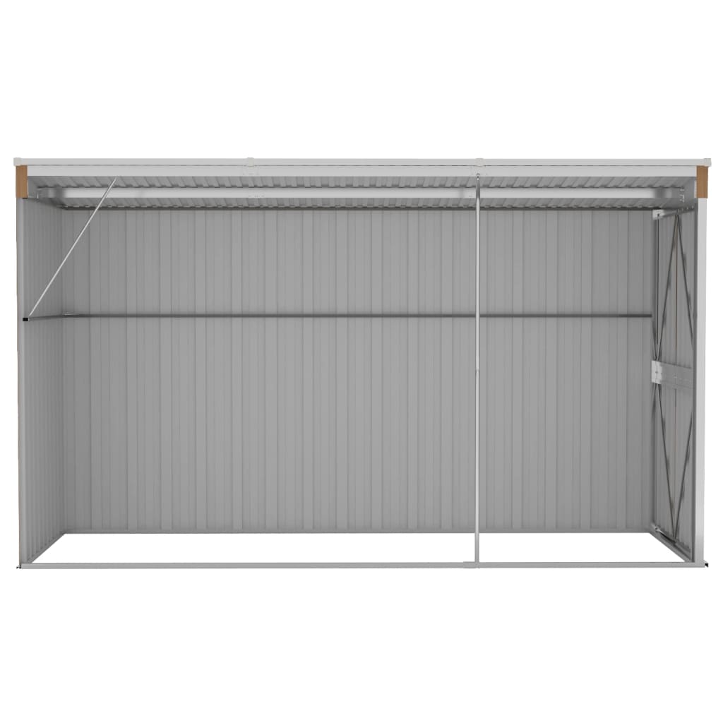 Wand-Geräteschuppen Braun 118x288x178 cm Verzinkter Stahl