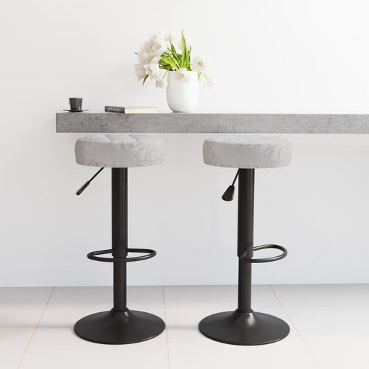 Barhocker 2 Stk. Grau Samt - Pazzar.ch