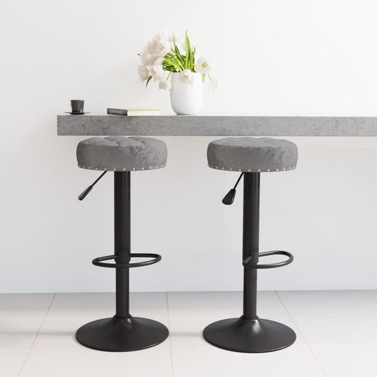 Barhocker 2 Stk. Dunkelgrau Samt - Pazzar.ch