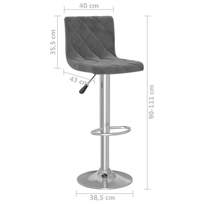 Barhocker 2 Stk. Dunkelgrau Samt - Pazzar.ch