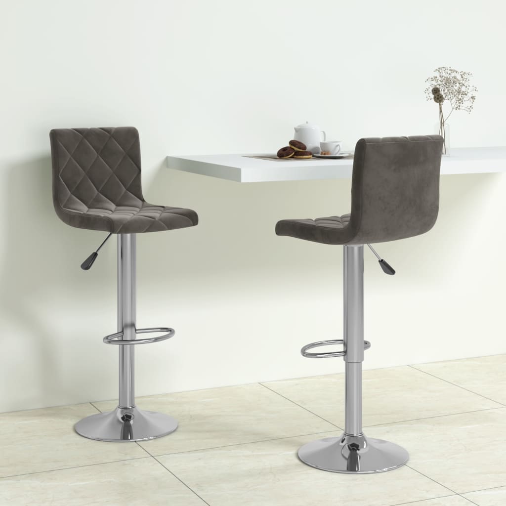 Barhocker 2 Stk. Dunkelgrau Samt - Pazzar.ch