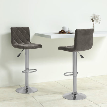 Barhocker 2 Stk. Dunkelgrau Samt - Pazzar.ch