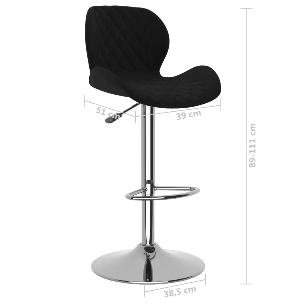 Barhocker 2 Stk. Schwarz Samt - Pazzar.ch