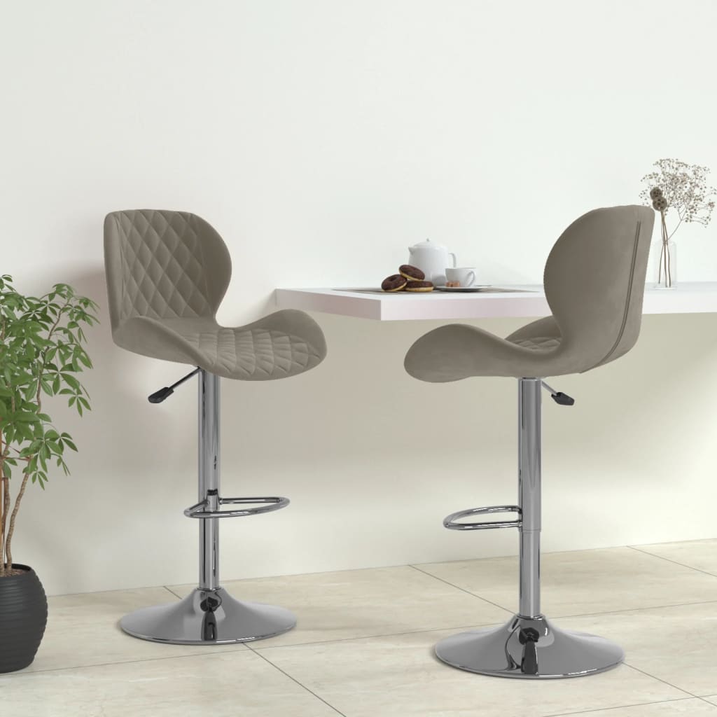 Barhocker 2 Stk. Hellgrau Samt - Pazzar.ch