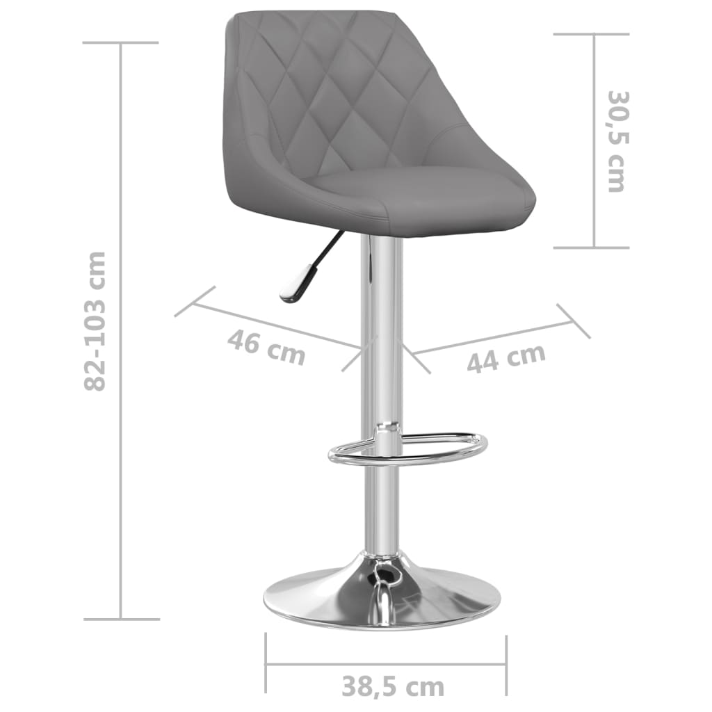 Barhocker 2 Stk. Grau Kunstleder - Pazzar.ch