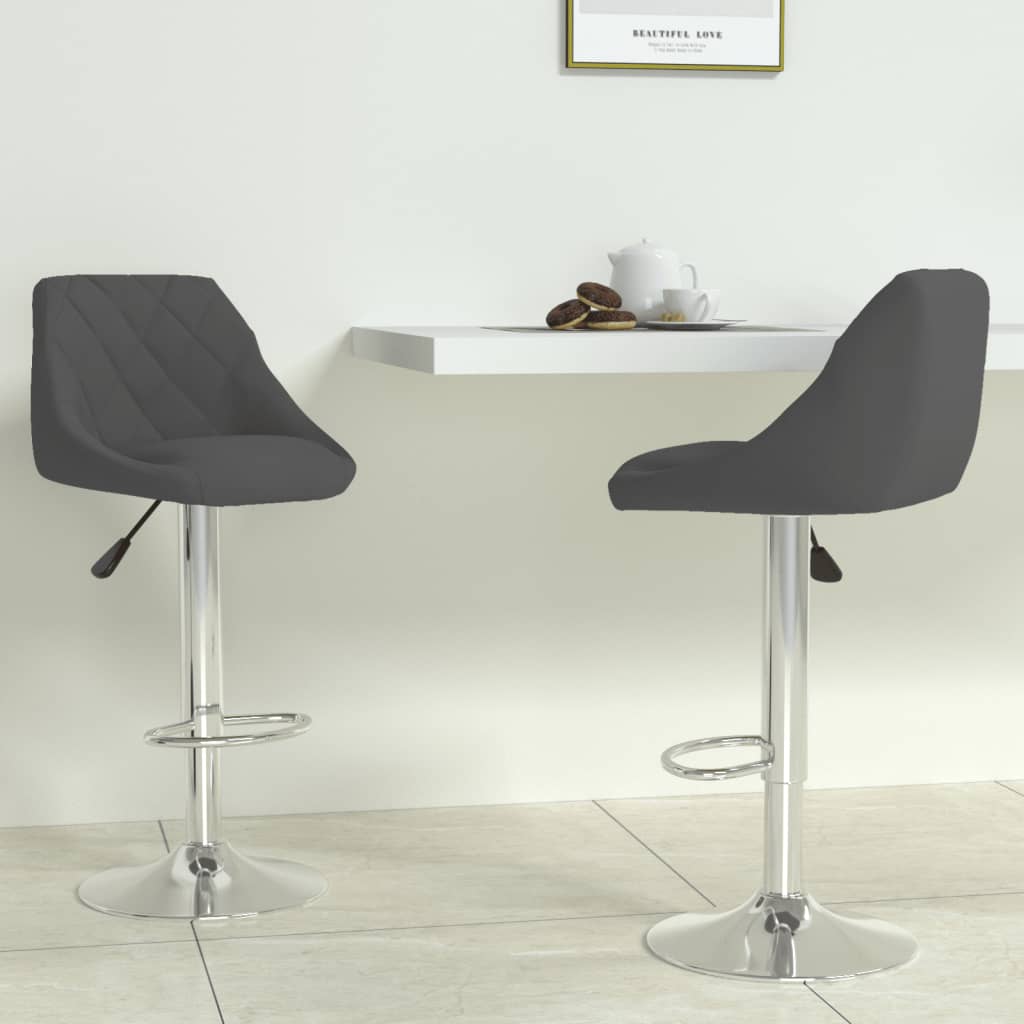 Barhocker 2 Stk. Dunkelgrau Samt - Pazzar.ch