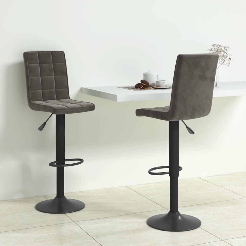 Barhocker 2 Stk. Dunkelgrau Samt - Pazzar.ch
