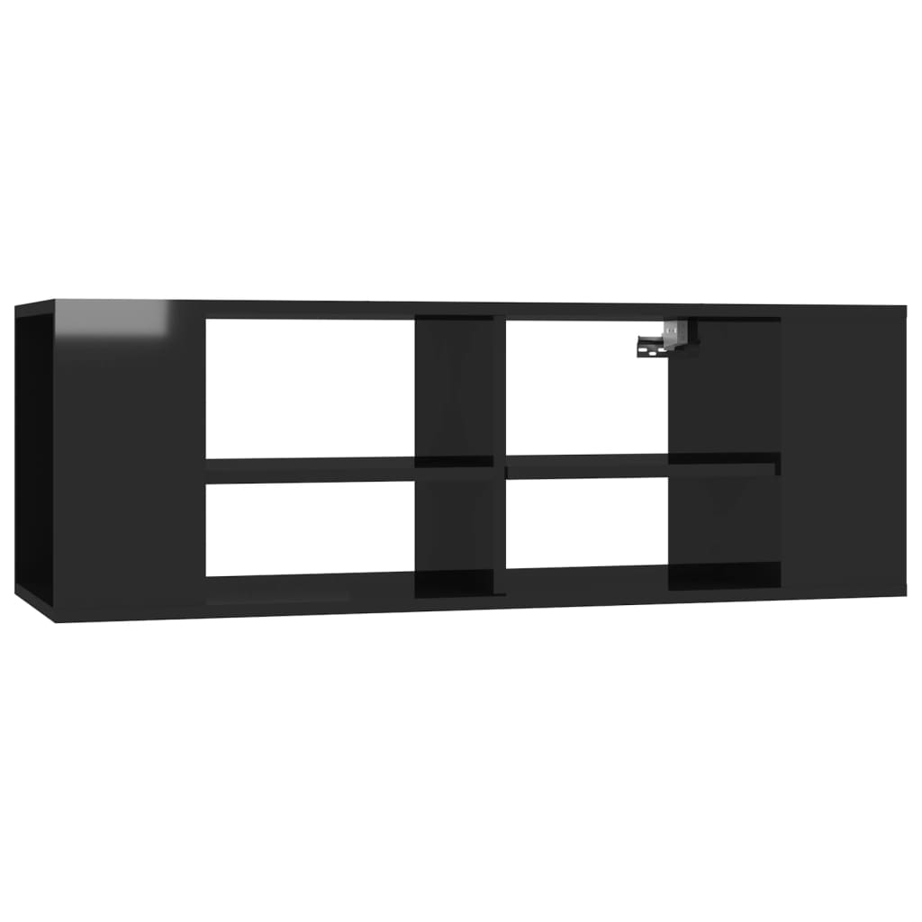 TV-Wandschrank Hochglanz-Schwarz 102x35x35 cm Holzwerkstoff - Pazzar.ch