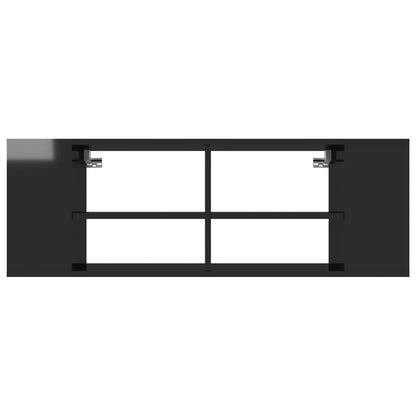 TV-Wandschrank Hochglanz-Schwarz 102x35x35 cm Holzwerkstoff - Pazzar.ch