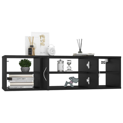 Wandregal Schwarz 102x30x29 cm Holzwerkstoff - Pazzar.ch