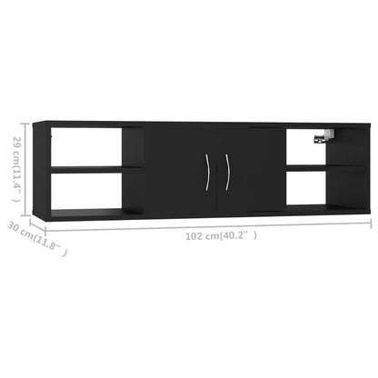 Wandregal Schwarz 102x30x29 cm Holzwerkstoff - Pazzar.ch
