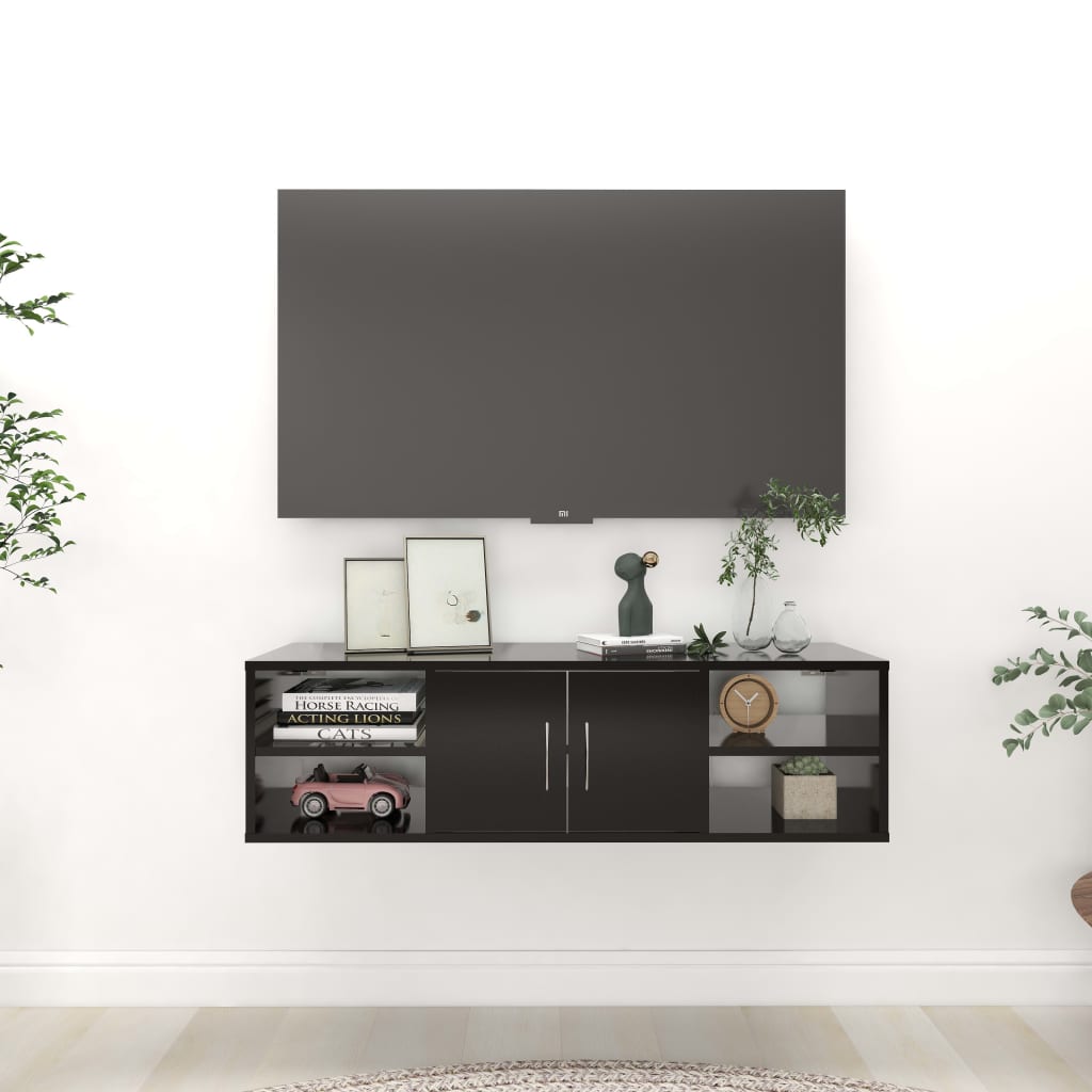 Wandregal Schwarz 102x30x29 cm Holzwerkstoff - Pazzar.ch