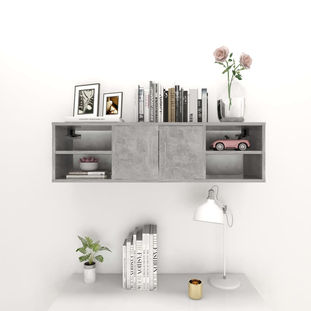 Wandregal Betongrau 102x30x29 cm Holzwerkstoff - Pazzar.ch