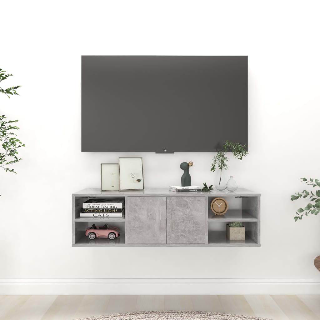 Wandregal Betongrau 102x30x29 cm Holzwerkstoff - Pazzar.ch