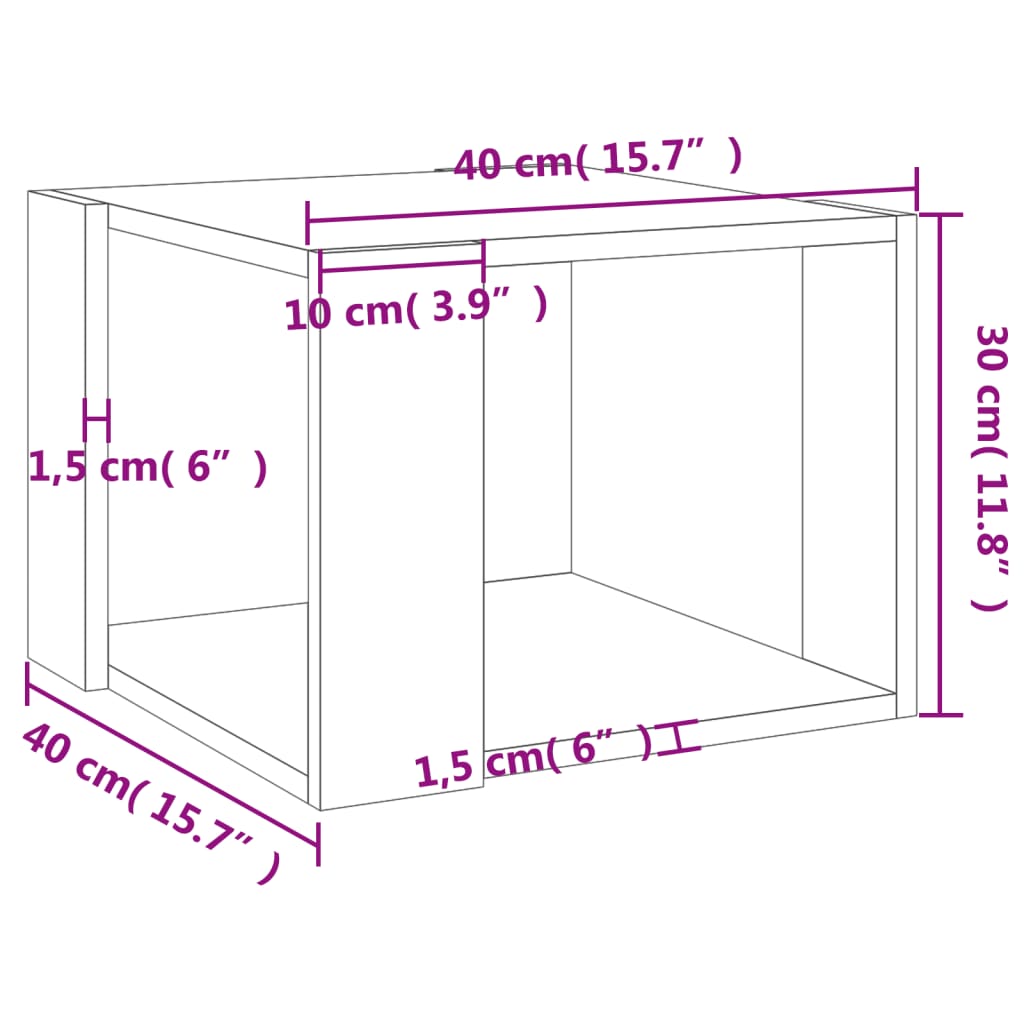 Couchtisch Betongrau 40x40x30 cm Holzwerkstoff - Pazzar.ch