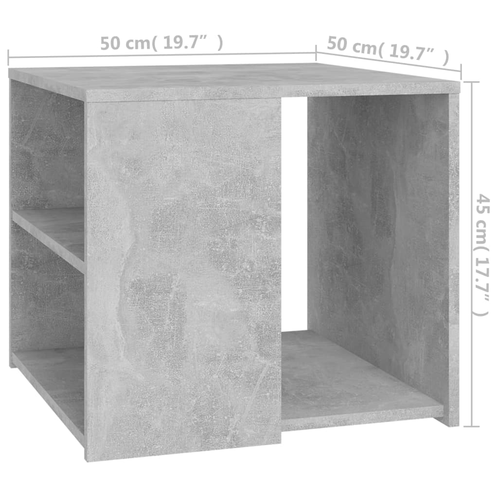 Beistelltisch Betongrau 50x50x45 cm Holzwerkstoff - Pazzar.ch