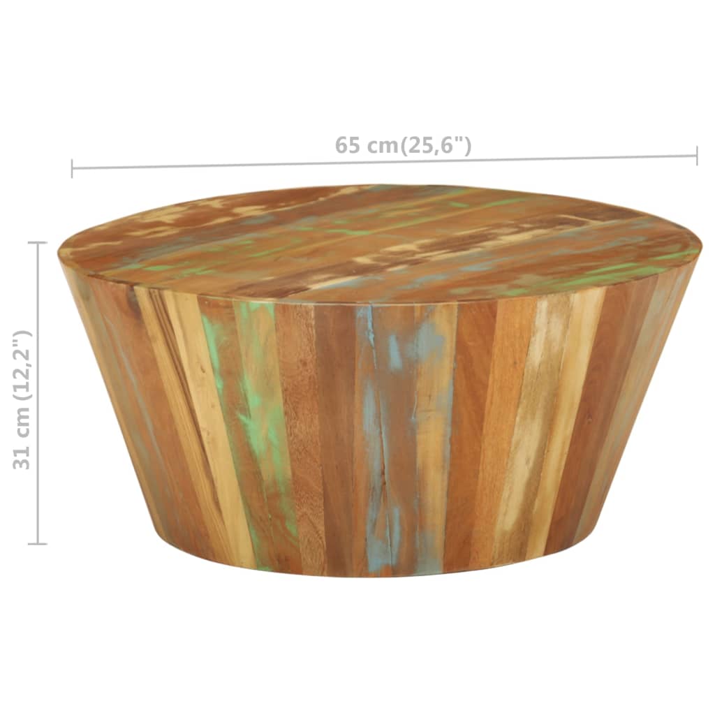 Couchtisch Ø65x31 cm Altholz Massiv - Pazzar.ch
