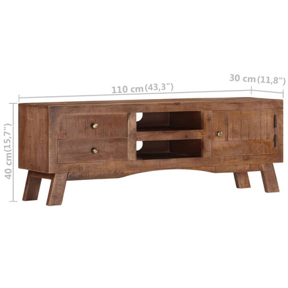TV-Schrank 110x30x40 cm Raues Mangoholz - Pazzar.ch