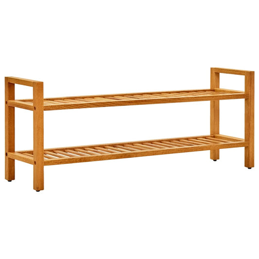 Schuhregal mit 2 Etagen 100x27x40 cm Massivholz Eiche - Pazzar.ch