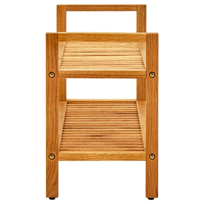 Schuhregal mit 2 Etagen 100x27x40 cm Massivholz Eiche - Pazzar.ch