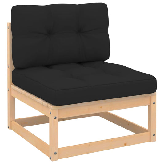 Garten-Mittelsofa mit Kissen Massivholz Kiefer - Pazzar.ch