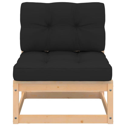 Garten-Mittelsofa mit Kissen Massivholz Kiefer - Pazzar.ch