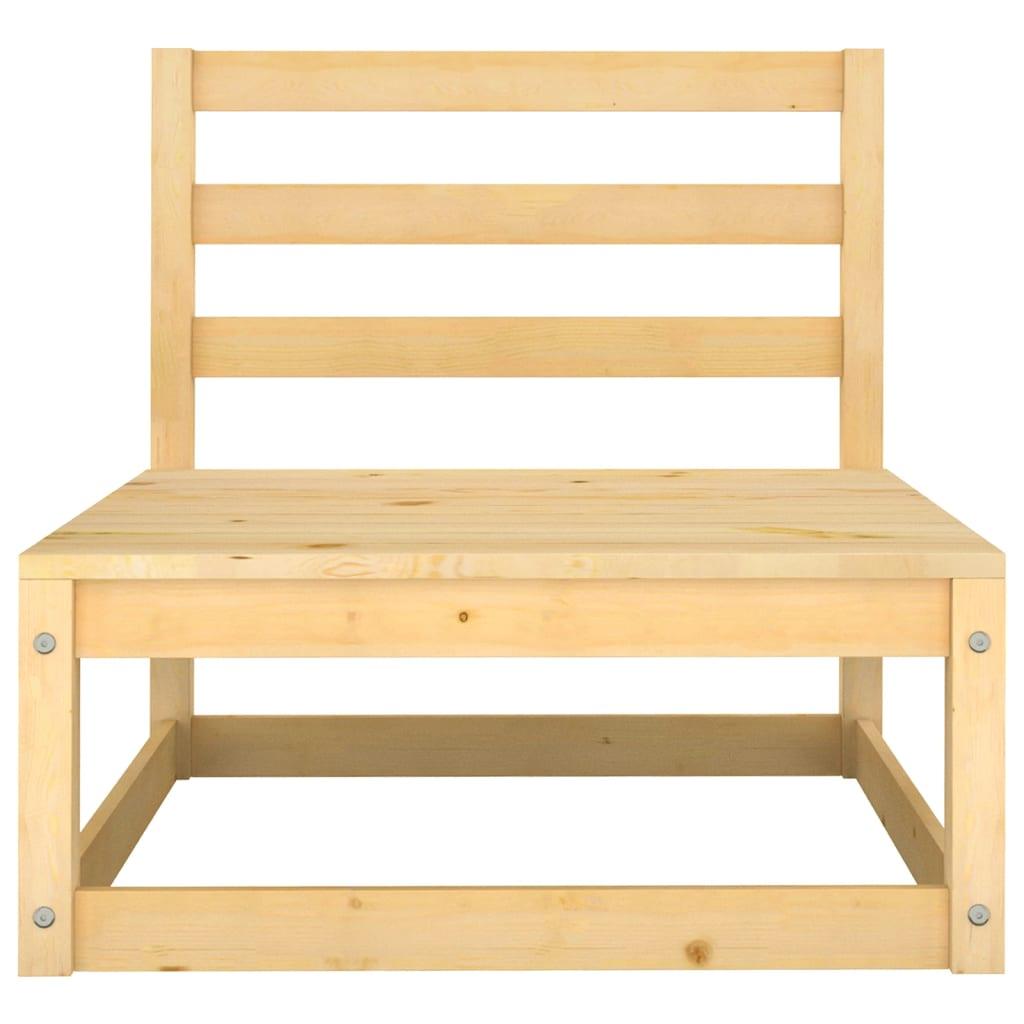 Garten-Mittelsofa mit Kissen Massivholz Kiefer - Pazzar.ch