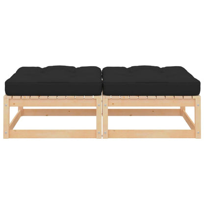 Gartenhocker mit Kissen 2 Stk. Massivholz Kiefer - Pazzar.ch