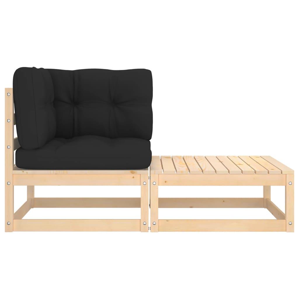 2-tlg. Garten-Lounge-Set mit Kissen Kiefer Massivholz - Pazzar.ch