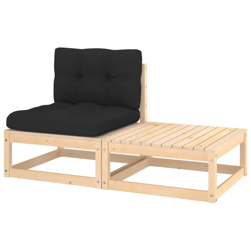 2-tlg. Garten-Lounge-Set mit Kissen Massivholz Kiefer - Pazzar.ch