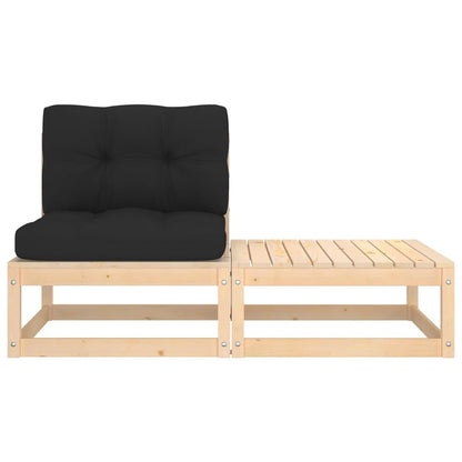 2-tlg. Garten-Lounge-Set mit Kissen Massivholz Kiefer - Pazzar.ch