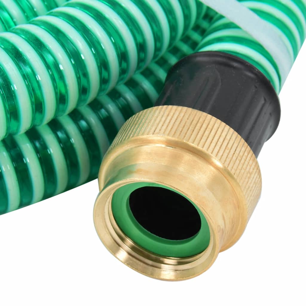 Saugschlauch mit Messing-Anschlüssen Grün 1,1" 20 m PVC - Pazzar.ch