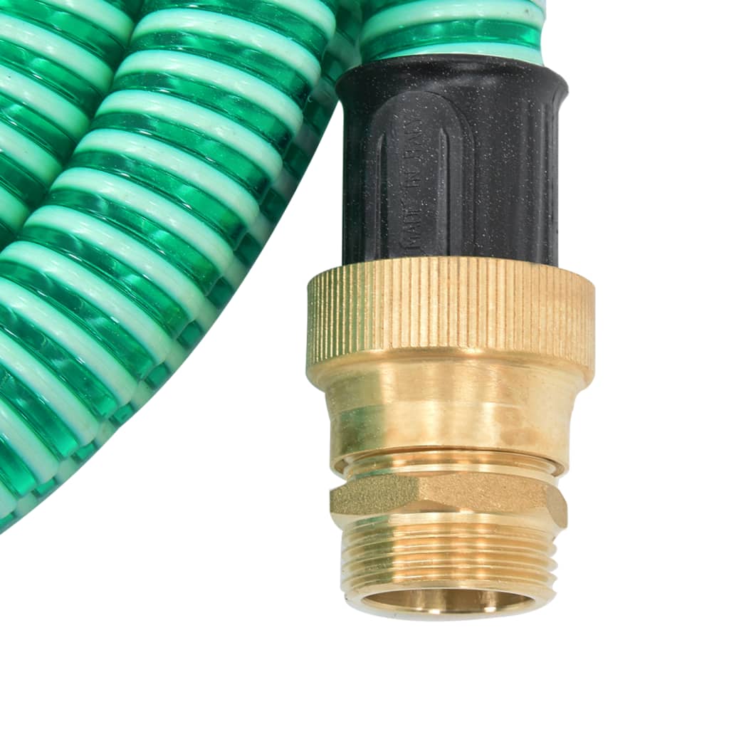 Saugschlauch mit Messing-Anschlüssen Grün 1,1" 20 m PVC - Pazzar.ch