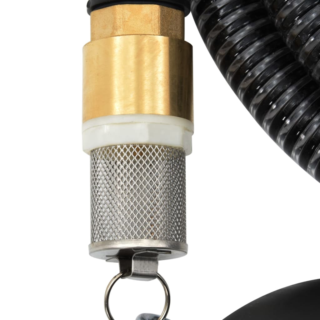 Saugschlauch mit Messing-Anschlüssen Schwarz 1,1" 15 m PVC - Pazzar.ch