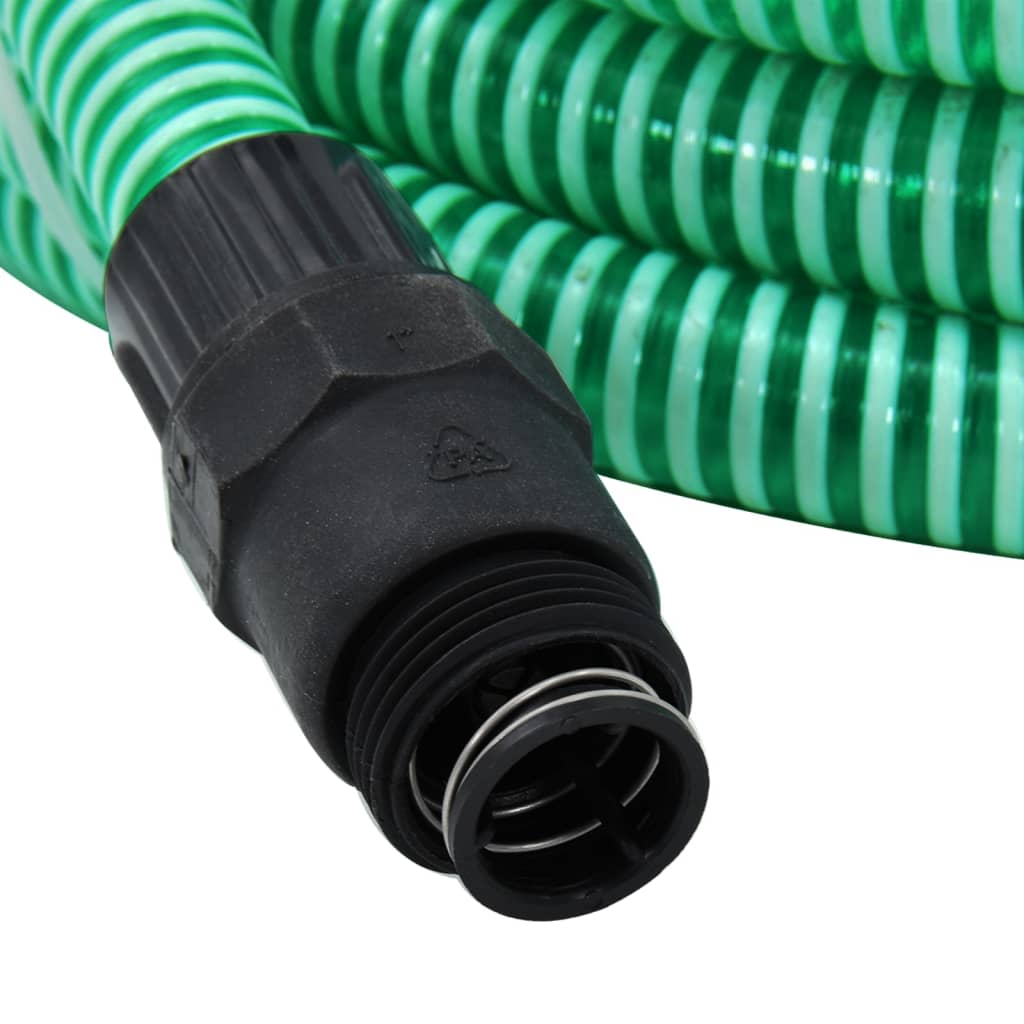 Saugschlauch mit PVC-Anschlüssen Grün 1" 4 m PVC