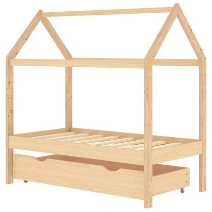 Kinderbett mit Schublade Massivholz Kiefer 70x140 cm - Pazzar.ch