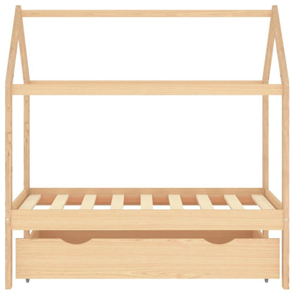 Kinderbett mit Schublade Massivholz Kiefer 70x140 cm - Pazzar.ch