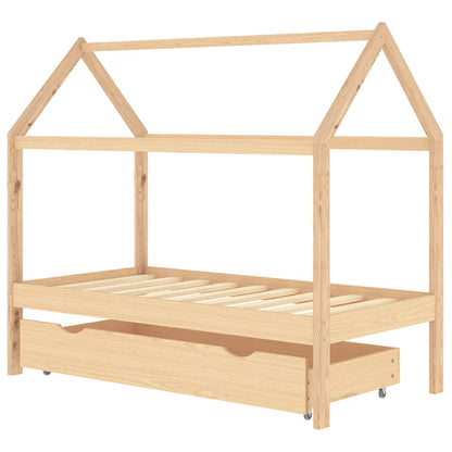 Kinderbett mit Schublade Massivholz Kiefer 80x160 cm - Pazzar.ch