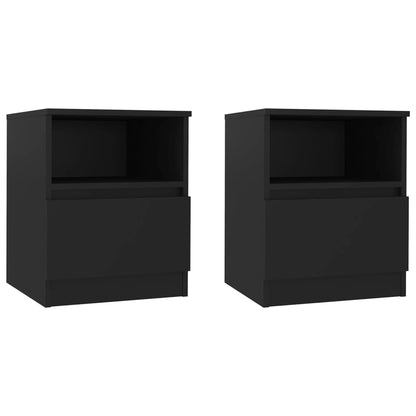 Nachttische 2 Stk. Schwarz 40x40x50 cm Holzwerkstoff - Pazzar.ch